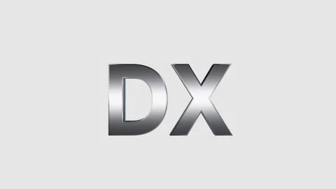 3D Silver DX Text Rotating Loop Transparent Background 4K Vídeos de archivo 332993828