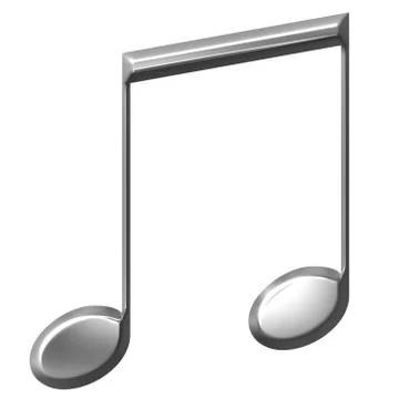 3D Silver Eighth Notes Stock Illustration