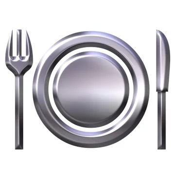3D Silver Food Concept Stock Illustration
