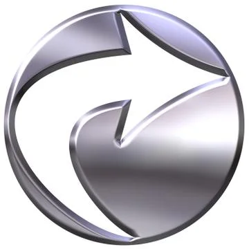 3D Silver Framed Arrow Stock Illustration