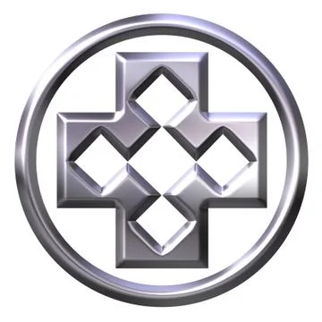 3D Silver Framed Cross Stock Illustration