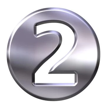 3D Silver Framed Number 2 Stock Illustration