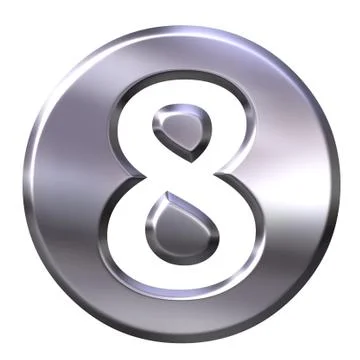 3D Silver Framed Number 8 Stock Illustration
