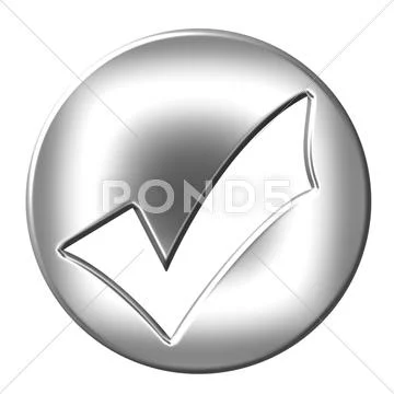 3D Silver Framed Tick Stock Illustration