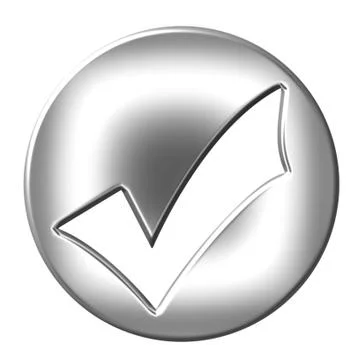 3D Silver Framed Tick Stock Illustration