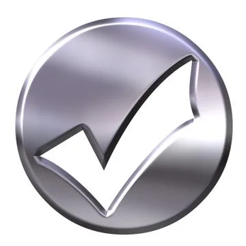 3D Silver Framed Tick Stock Illustration