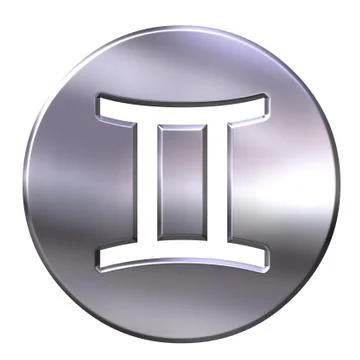 3D Silver Gemini Stock Illustration
