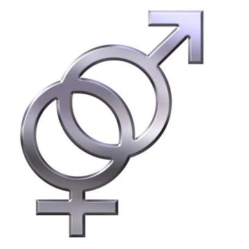 3D Silver Gender Union Stock Illustration