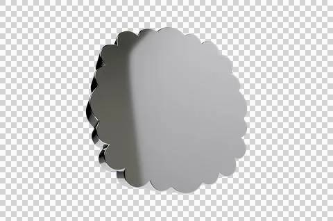 3D Silver Geometric Shape, Banner, Icon, Badge, Label PNG Transparent Background Stock Illustration