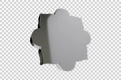 3D Silver Geometric Shape, Banner, Icon, Badge, Label PNG Transparent Background Stock Illustration