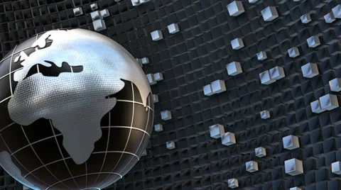 3D Silver Globe Seamlessly Looped Background Stock Footage 36417654