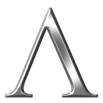 3D Silver Greek Letter Lambda 库存插图