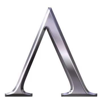 3D Silver Greek Letter Lambda 库存插图