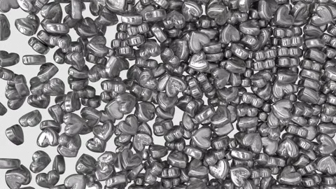 3D Silver Heart Transition Stock Footage 223309314