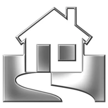 3D Silver House Stock Illustration