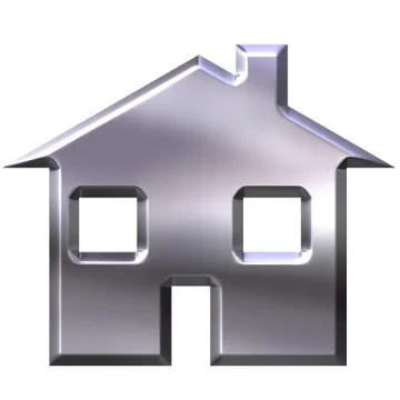 3D Silver House Stock Illustration