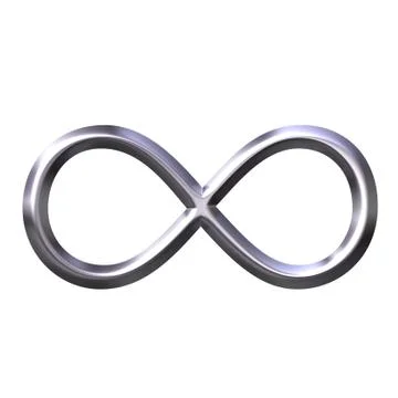 3D Silver Infinity Symbol Stock Illustration