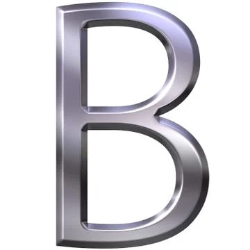 3D Silver Letter B Stock Illustration