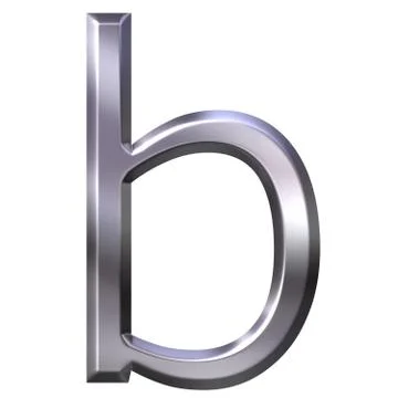 3D Silver Letter b Stock Illustration