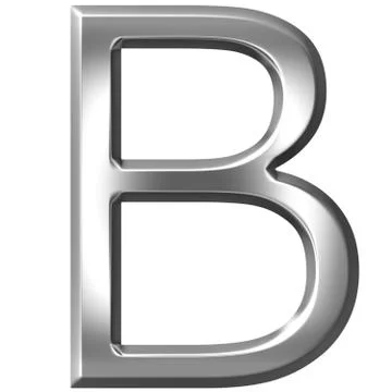 3D Silver Letter B Stock Illustration