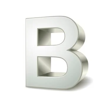 3d silver letter b Stock Illustration