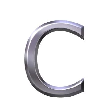 3D Silver Letter c Stock Illustration