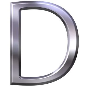 3D Silver Letter D Stock Illustration