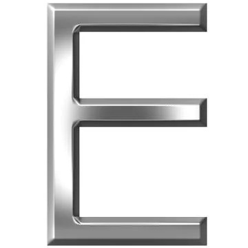 3D Silver Letter E Stock Illustration
