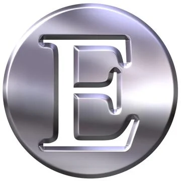 3D Silver Letter E Stock Illustration