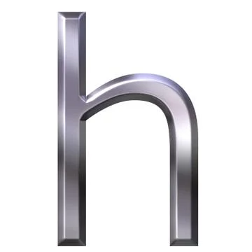 3D Silver Letter h Stock Illustration