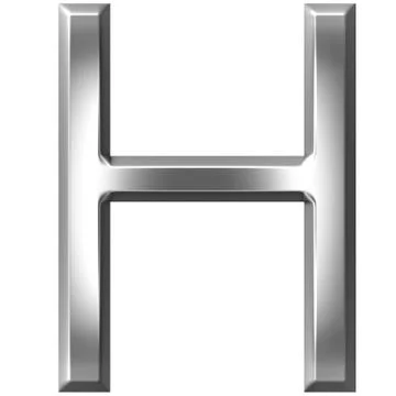 3D Silver Letter H Stock Illustration