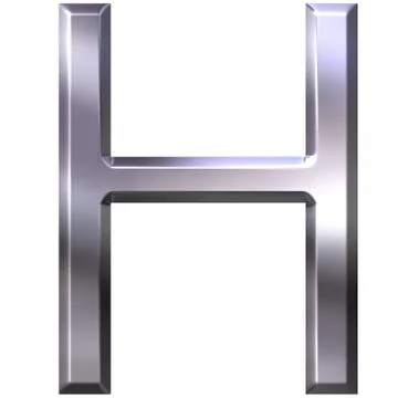 3D Silver Letter H Stock Illustration