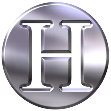 3D Silver Letter H Stock Illustration