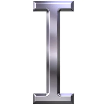 3D Silver Letter I Stock Illustration