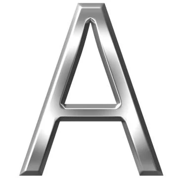 3D Silver Letter A Stock Illustration
