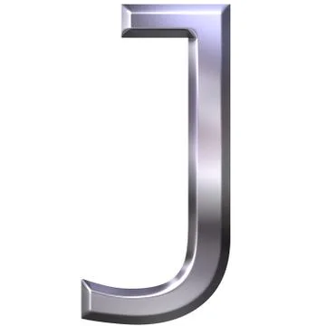 3D Silver Letter J Stock Illustration