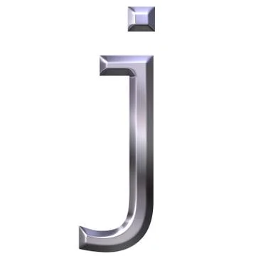 3D Silver Letter j Stock Illustration