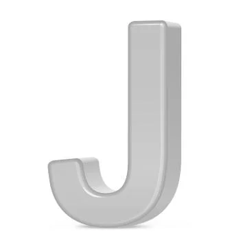 3d silver letter J Stock Illustration