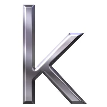3D Silver Letter k Stock Illustration