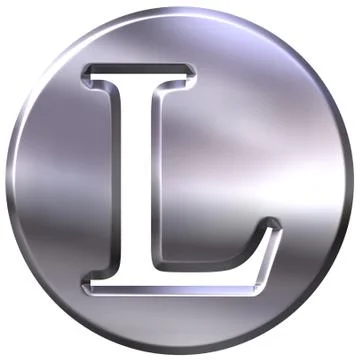 3D Silver Letter L Stock Illustration