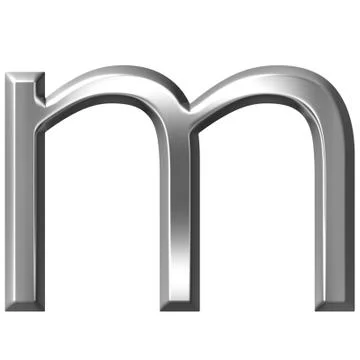 3d silver letter m Stock Illustration