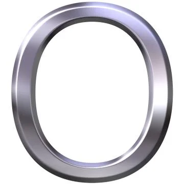 3D Silver Letter O Stock Illustration