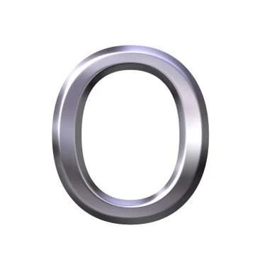 3D Silver Letter o Stock Illustration