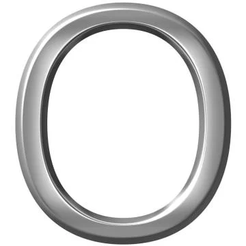 3D Silver Letter O Stock Illustration