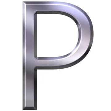 3D Silver Letter P Stock Illustration