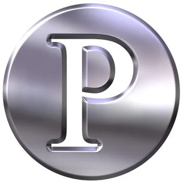 3D Silver Letter P Stock Illustration