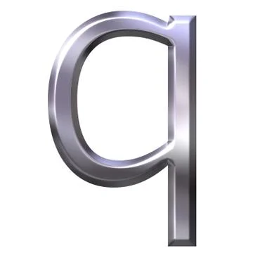 3D Silver Letter q Stock Illustration