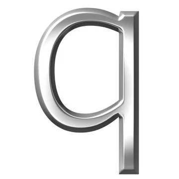 3d silver letter q Stock Illustration