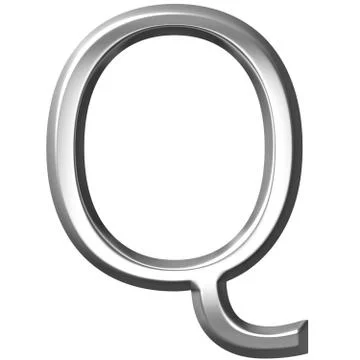 3D Silver Letter Q Stock Illustration