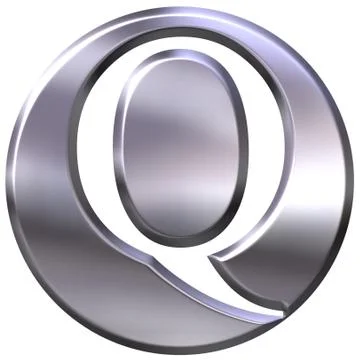 3D Silver Letter Q Stock Illustration